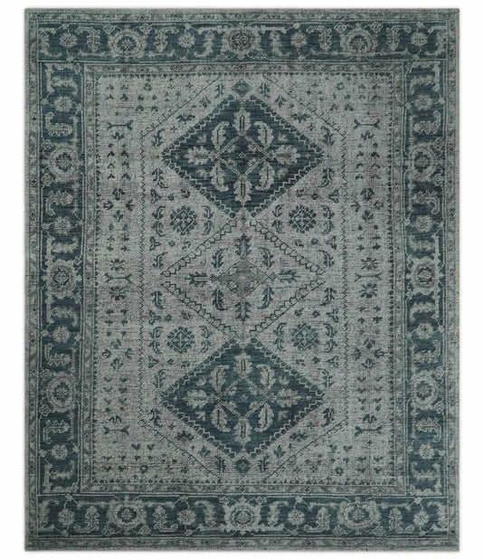 Traditional Pattern Gray And Silver Serapi Hand Knotted Bedroom, Living Room Rug Wool Area Rug