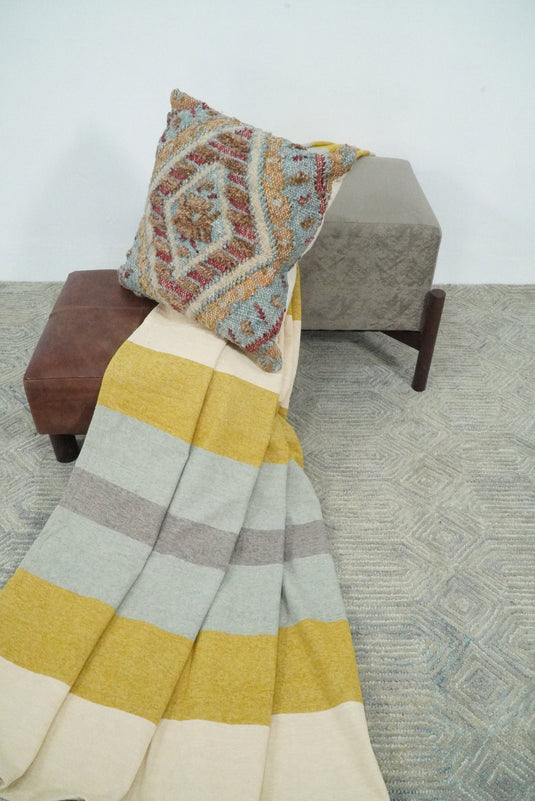 Handmade Gray Velvet Stool | Ottoman | Footstool | Small Velvet Seat