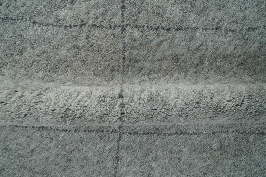 8x10 Hand Knotted Silver and Gray Trellis Moroccan Rug Made with Fine Wool |CP78810