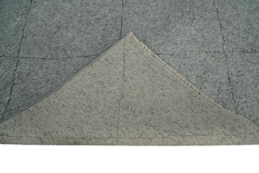 8x10 Hand Knotted Silver and Gray Trellis Moroccan Rug Made with Fine Wool |CP78810