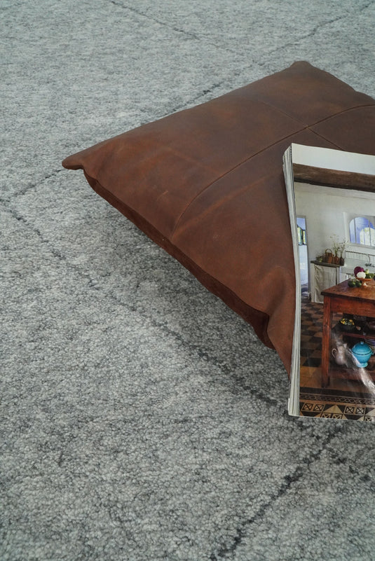 8x10 Hand Knotted Silver and Gray Trellis Moroccan Rug Made with Fine Wool |CP78810