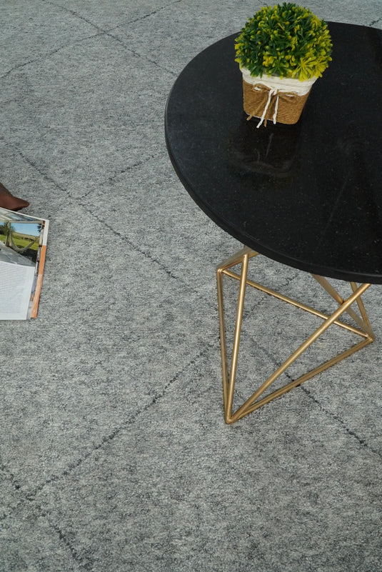 8x10 Hand Knotted Silver and Gray Trellis Moroccan Rug Made with Fine Wool |CP78810