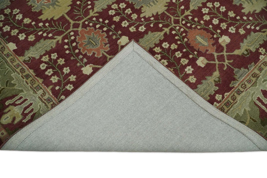 Handmade Persian Design Maroon and Green 5x8, 6x9, 8x10 and 9x12 made with fine wool Area Rug | CP150