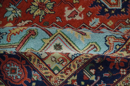 Antique Persian Heriz Serapi Rug, Rust and Blue Traditional Rug, Hand Knotted 3x5, 5x8, 6x9, 8x10, 9x12, Living Room and Bedroom Rug | CP190