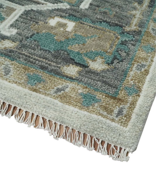 Turkish Wool Oushak Rug, Antique Brown and Silver Hand Knotted 6x9, 8x10, 9x12 and 10x14 Vintage , Bedroom, Living Room and Bedroom - CP807