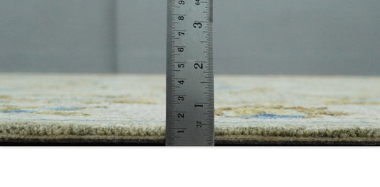 Hand Tufted Persian Style 5X8 Blue and Beige Floral Wool Area Rug, Kids room, Kitchen and bedroom rug | MA24