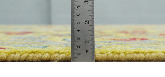 8x10 Vibrant Bohemian Handmade Design Gold , Blue and Red made with fine wool Area Rug | CP318810