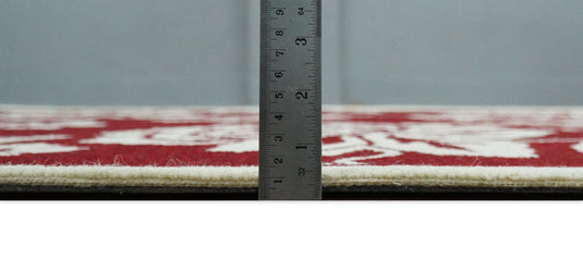 Hand Tufted 5X8 Red and Ivory Persian Style Floral Oriental Wool Area Rug, kids, kitchen, dinning and living room rug | MA30