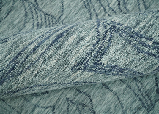 Hand Tufted Gray and Blue Tribal Design Wool Area Rug, Scandinavian Rug, Kids, Living Room, Bedroom and Dinning Rug | MA64