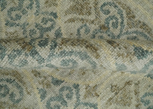 Hand Knotted Persian Style Contemporary Bamboo Silk Area Rug, Beige, Blue and Camel Modern, 5x8 | OP7158