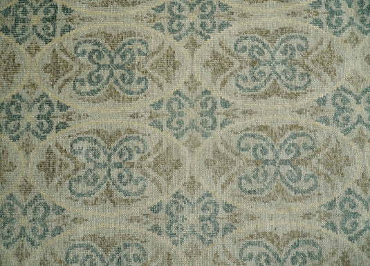 Hand Knotted Persian Style Contemporary Bamboo Silk Area Rug, Beige, Blue and Camel Modern, 5x8 | OP7158