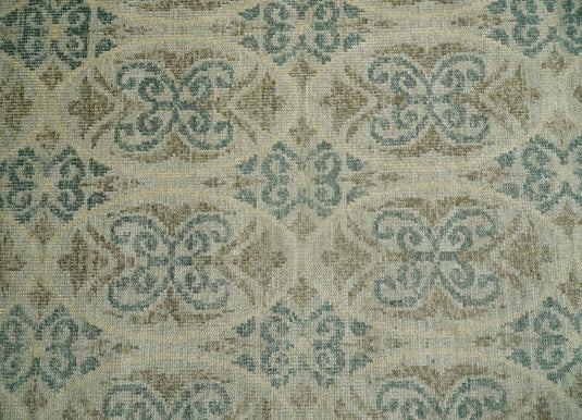 Hand Knotted Persian Style Contemporary Bamboo Silk Area Rug, Beige, Blue and Camel Modern, 5x8 | OP7158