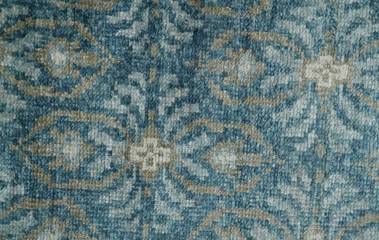 Hand Knotted Antique Persian Style Contemporary Bamboo Silk Area Rug, Blue, Brown and Silver, 5X8 | OP12358