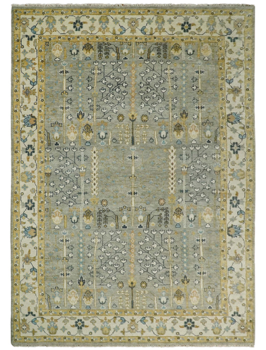 Antique Tradtional Vintage Heriz Serapi Moss Silver,Gold and Ivory 5x8,6x9,8x10,9x12,10x14 and 12x15 | CP706