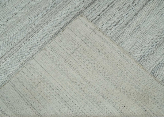 Flatwoven Shaded Scandinavian Hand Made Blended Wool Area Rug, Beige, Camel and Brown ,8x10 | KE04810