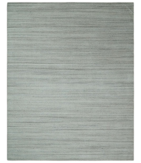 Flatwoven Shaded Scandinavian Hand Made Blended Wool Area Rug, Beige, Camel and Brown ,8x10 | KE04810