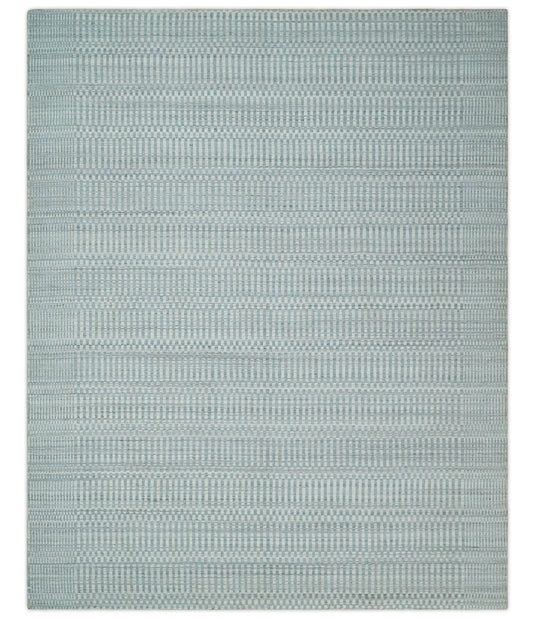 Flatwoven Hand Made Modern Trellis Scandinavian Blended Wool Area Rug, Camel and Silver, 8x10 | KE28