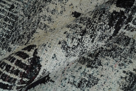 Hand Knotted Antique Persian Style Contemporary Recycled Silk Area Rug, Ivory, Charcoal and Brown, 8X10| OP46