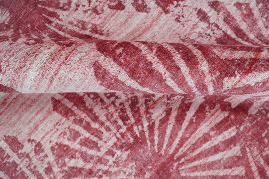 Accent Modern Blended Wool and Bamboo Silk Area Rug, Red and Pink, 5x8 | QT0758