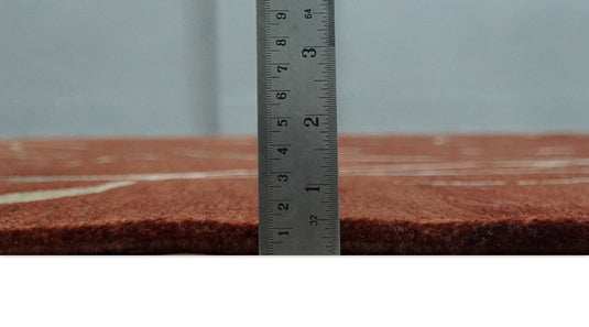 Floral Natural Farmhouse Wool and Silk Hand Woven Rug, Rust and Gold ,6x8 | HL268