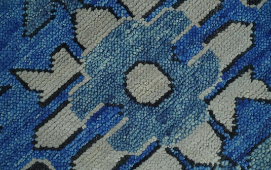 Black, Blue and Ivory Wool 5x8, 6x9, 8x10 and 9x12 Traditional Antique Vintage Persian Hand knotted Area Rug | CP822