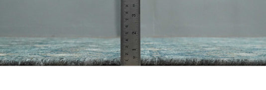 Hand Knotted Antique Persian Style Contemporary Bamboo Silk Area Rug, Blue, Brown and Silver, 5X8 | OP12358