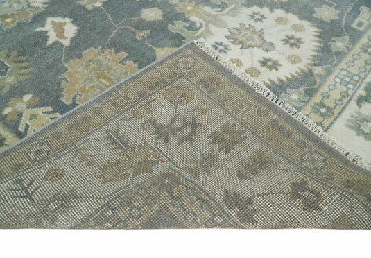 Antique Oriental Oushak 8x10 Large Handmade Vintage Persian Gray and Ivory Wool Area Rug |CP827810