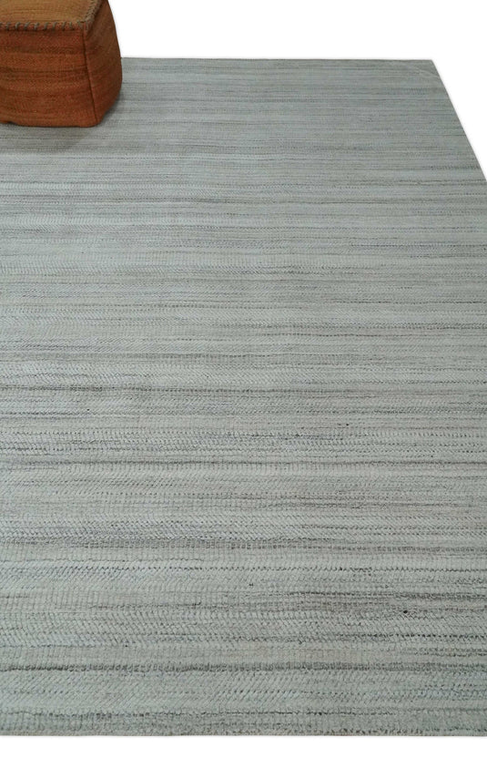 Flatwoven Shaded Scandinavian Hand Made Blended Wool Area Rug, Beige, Camel and Brown ,8x10 | KE04810