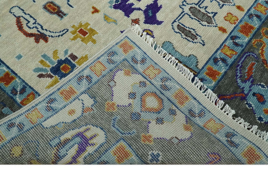 Antique Tradtional Vintage Oriental Oushak White, Grey and Blue 5x8, 6x9, 8x10, 9x12, 10x14 and 12x15 | CP892