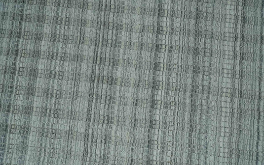 Flatwoven Hand Made Modern Stripes Scandinavian Blended Wool Area Rug, Charcoal, Grey and Beige, 8x10 | KE09810