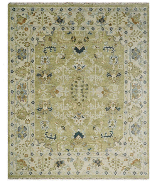 Antique Tradtional Vintage Oushak Olive, Gold and Ivory 5x8,6x9,8x10,9x12,10x14 and 12x15 | CP746