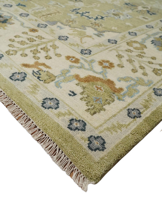Antique Tradtional Vintage Oushak Olive, Gold and Ivory | CP746