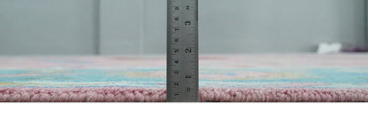 Oushak Pink and Blue 10x14 Hand Knotted Traditional Vintage Persian Style Antique Wool Rug | CP8671014