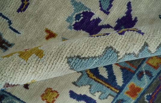 Antique Tradtional Vintage Oriental Oushak White, Grey and Blue 5x8, 6x9, 8x10, 9x12, 10x14 and 12x15 | CP892
