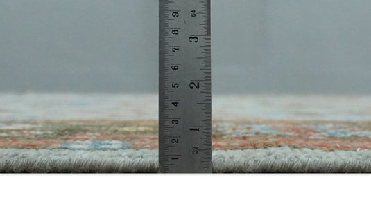 Tree of Life Hand Knotted Traditional Persian Vintage Oushak Wool Rug, Silver, Brown and Rust | NCP2757