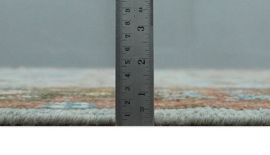 Tree of Life Hand Knotted Traditional Persian Vintage Oushak Wool Rug, Silver, Brown and Rust | NCP2757