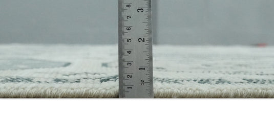 Hand Knotted Turkish Traditional Antique Persian Low Pile Area Rug, Silver, Beige and Gray | NCP2758