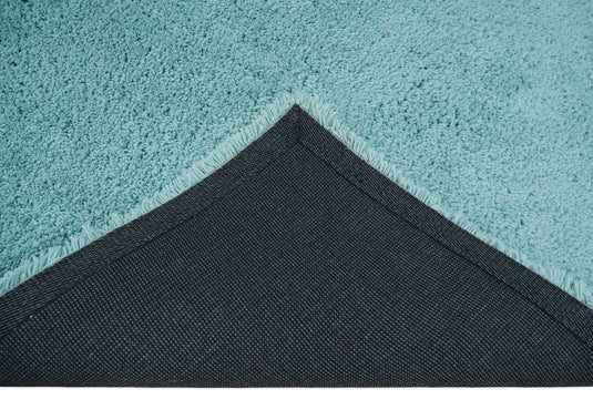Hand Woven Soft Solid Plush 3x5, 4x6 and 5x7 Blue Shaggy Area Rug | SHAG12