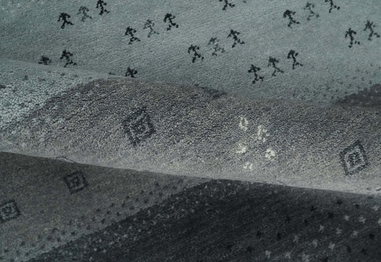 Hand Knotted modern Black, Charcoal, silver Lori Gabbeh Traditional Antique Southwestern rug, 6X8