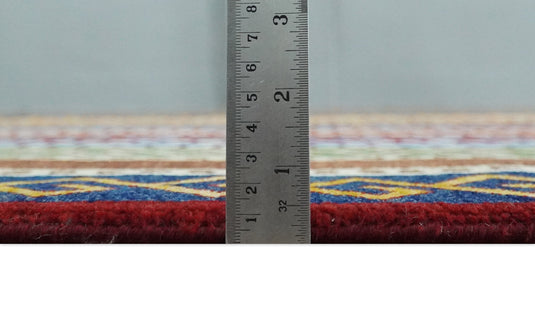 Hand Woven Multicolored stripe Wool southwestern Gabbeh area rug