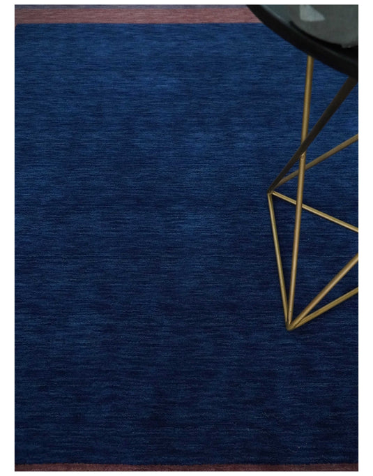 Hand Woven Blue and Peach Wool southwestern Lori Gabbeh area rug, 6x8