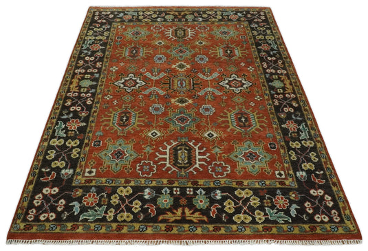 Antique Tradtional Vintage Oushak Rust and Black 5x8, 6x9, 8x10, 9x12, 10x14 and 12x15 | CP946