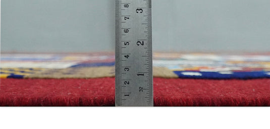 Hand Woven Multicolor Shapes Abstract Wool Southwestern Lori Gabbeh Rug| KNT36