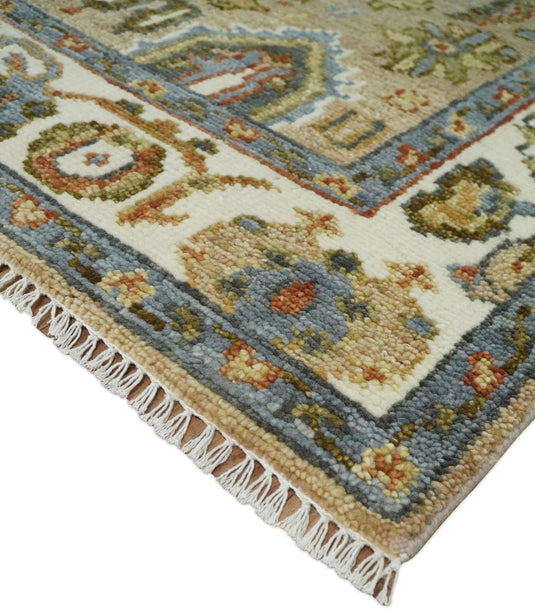 Antique Tradtional Vintage Oushak Brown, Ivory, and Grey 5x8, 6x9, 8x10, 9x12, 10x14 and 12x15 | CP958