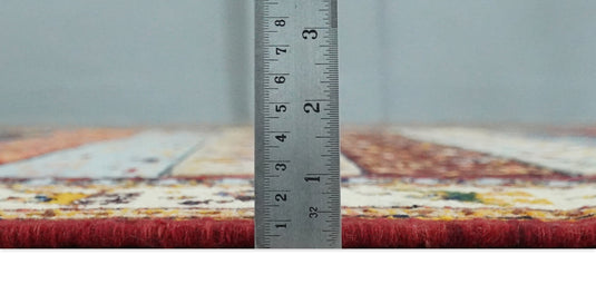 Handknotted Soumak Multicolored animal design Wool area rug, 5x7 |KNT49