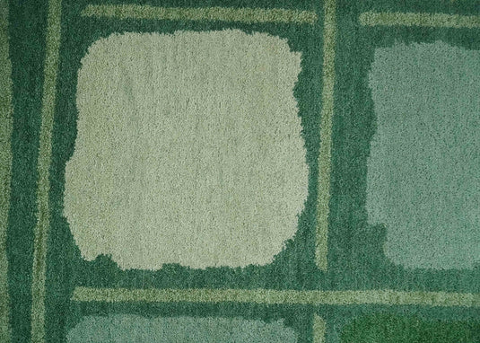 Hand Knotted modern Moss Green and Ivory Lori Gabbeh Traditional Antique Southwestern rug, 6X8