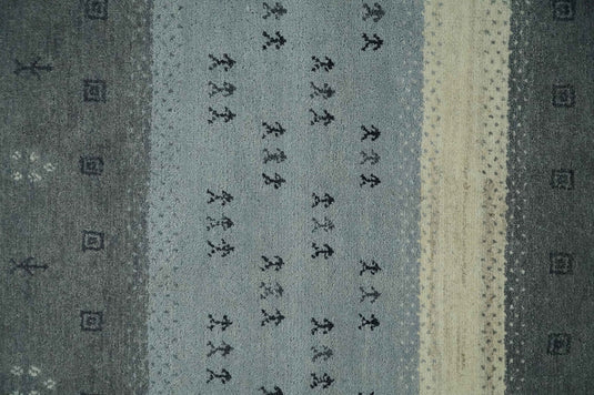 Hand Knotted modern Black, Charcoal, silver Lori Gabbeh Traditional Antique Southwestern rug, 6X8