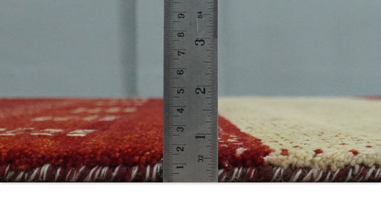 Hand Knotted modern Beige, Maroon and Brown Lori Gabbeh Traditional Antique Southwestern rug, 6X8 |