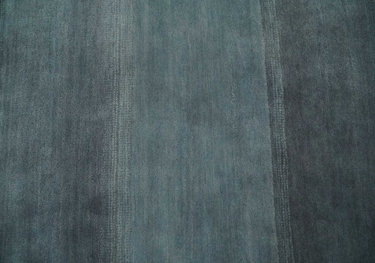 Hand Woven Ombre Black, Charcoal and Grey Striped southwestern Lori Gabbeh area rug, 5x7