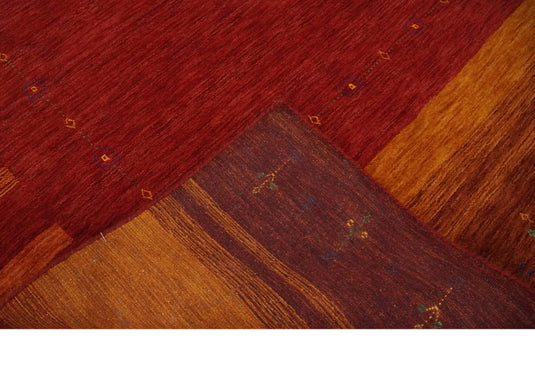 Hand Woven Red, Gold and Brown Wool southwestern Lori area rug, 6x8